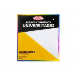 Forro Cuaderno Universitario Transparente 10 und. Artel