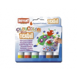 Tempera Solida Textil Playcolor 6 colores Instant