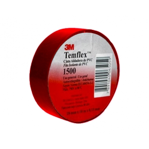 Cinta Aisladora Vinílica Temflex 1500 Rojo 3M