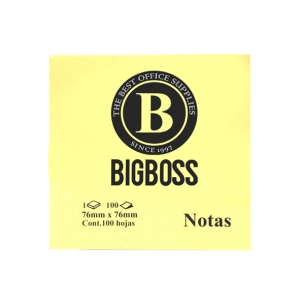 Nota Adh. 76x76mm Amarilla Big Boss