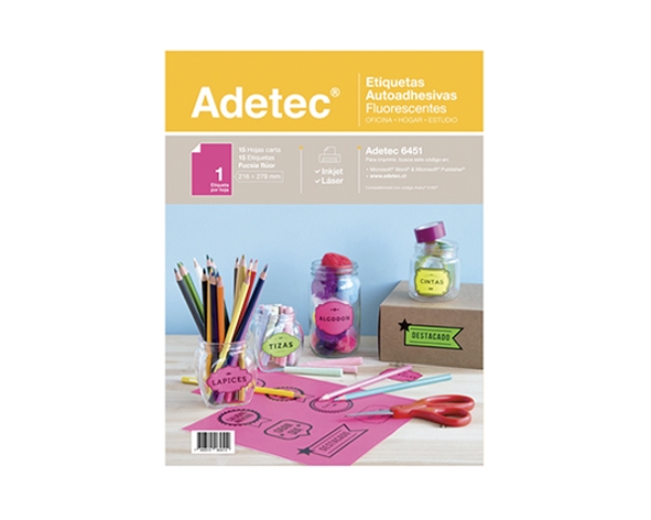 Etiqueta Autoadhesiva Carta Fluor Fucsia