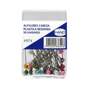 Alfileres Cabeza Perla Colores 50 Unidades Hand