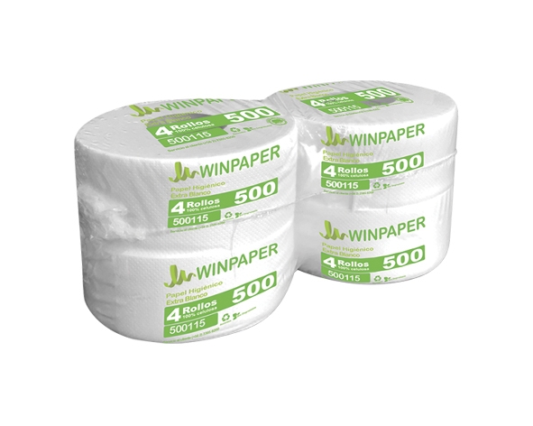 Papel higiénico Jumbo plus 500mts. 4 rollos Winkler