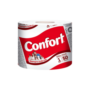 Papel Higiénico Hoja Simple Gofrado 50m x 1 Unidad Confort