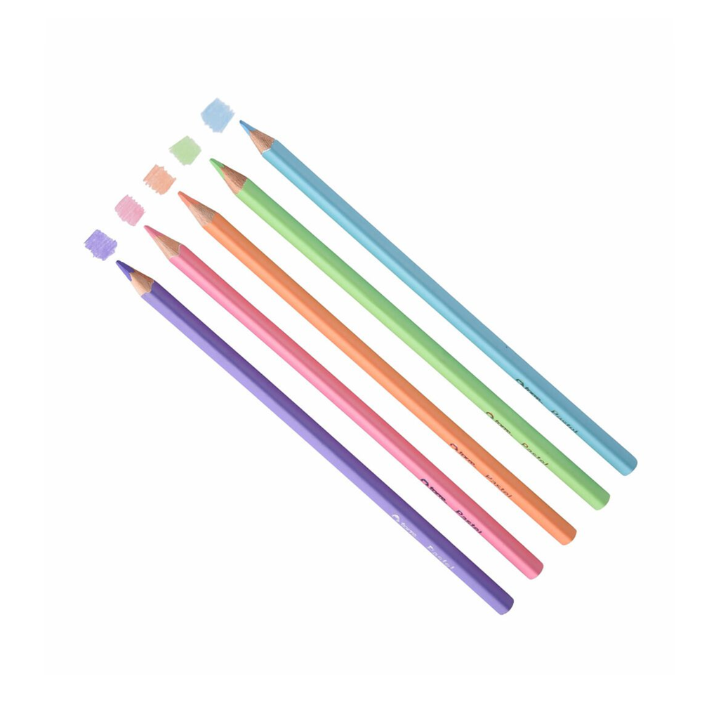 Lápices Pastel Largo Triangular 12 Colores Torre - Imagen 2