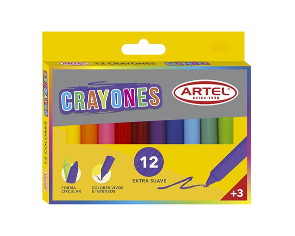 Crayón 12 colores Grueso Artel