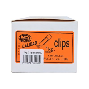 Clips Metálicos Punta Redonda 30mm Dorados 1kg Pedin