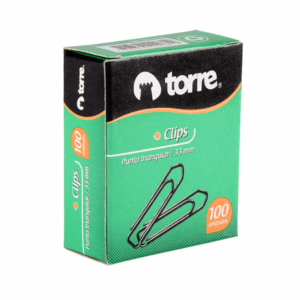 Clips Metálicos Punta Triangular 33mm 100 Unidades Torre