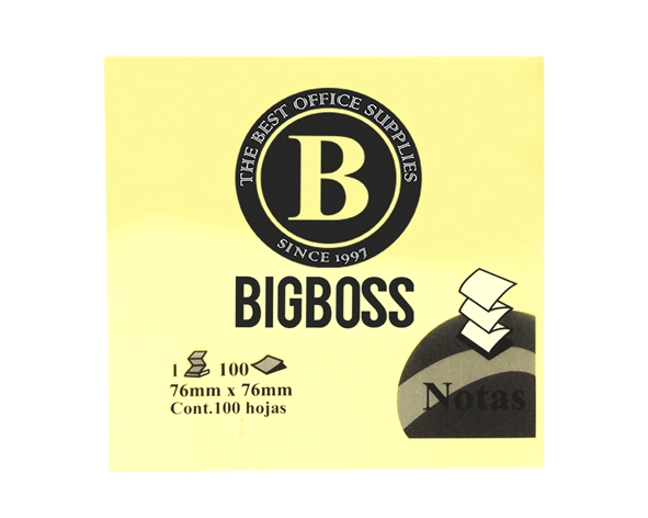 Nota Adh Zig-Zag 100 hojas 76x76mm Big Boss