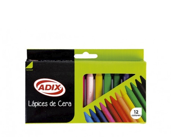 Lápices de cera 12 colores Adix