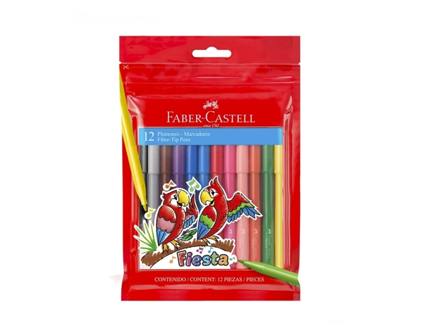 Marcador Fiesta 12 Colores Faber Castell