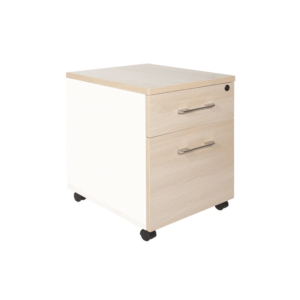 Cajonera Melamina Móvil 57cm Natura/Blanco Econosillas