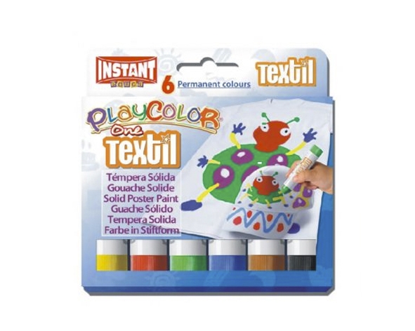 Tempera Solida Textil Playcolor 6 colores Instant