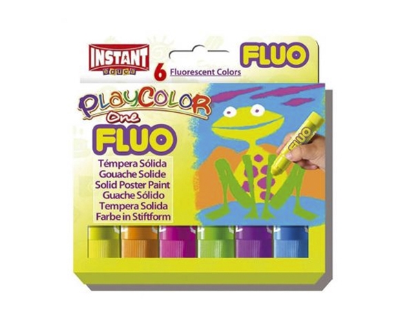 Tempera Solida Fluorescent Playcolor 6 colores Instant