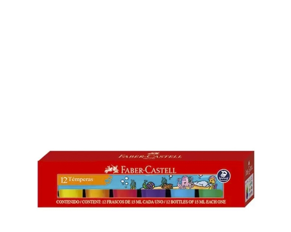 Tempera 12 Colores 15ml. Faber Castell