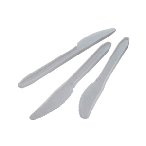 Cuchillo Plástico Blanco Desechable 100 Unidades DPS