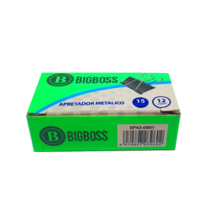 Apretador Doble Metálico Negro 15mm 12 Unidades Big Boss