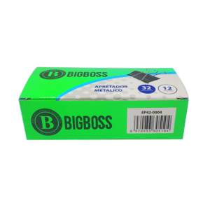 Apretador Doble Metálico Negro 32mm 12 Unidades Big Boss