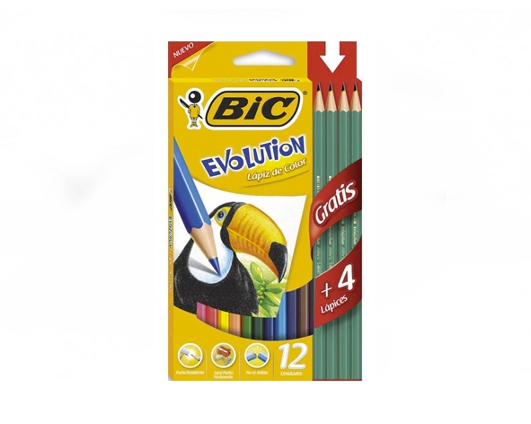 Lápices de Colores Evolution 12und. Bic