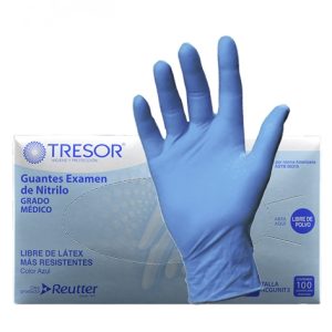 Guante Nitrilo Talla XL Azul S/Polvo 100und. Tresor