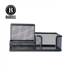 Organizador Escritorio Metálico Negro 3 Separaciones Big Boss