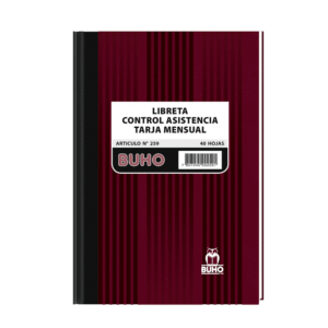 Libreta Apunta Tarja Mensual 259 40hjs Buho