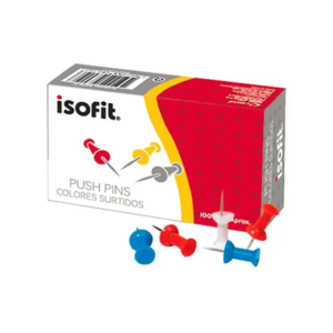 Push-Pins Colores Surtidos 11x8mm 100 Unidades Isofit