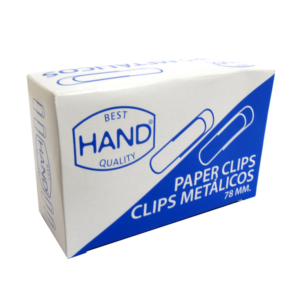 Clip Niquelado Estriado 78mm 50 Unidades Hand