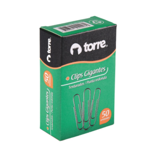 Clips N50 Gigantes Punta Redonda 50mm 50 Unidades Torre