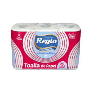 Toalla Papel Doble Hoja 12.6m x 3 Unidades Regio