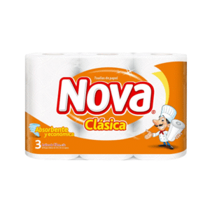 Toalla Papel Clásica 12m x 3 Unidades Nova