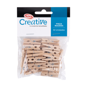 Pinza Madera Natural Creative 2.5x0.7cm 30 Unidades Adix
