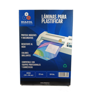 Lámina Termolaminada Oficio 23x34cm 125mic 100 Unidades Diazol